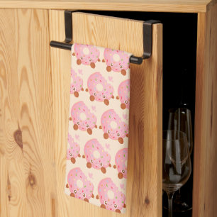 Cheerful Donut With Sprinkles Tea Towel