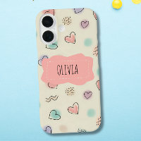 Cheerful Doodles of Hearts, Dots and Wavy Lines