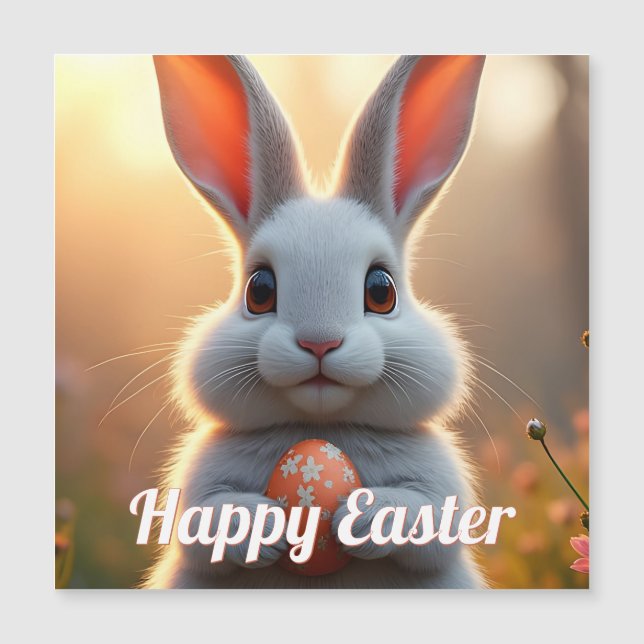 Cheerful Easter Bunny in the Magic of Spring (Front)