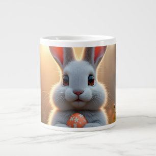 Cheerful Easter Bunny in the Magic of Spring Large Coffee Mug