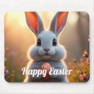 Cheerful Easter Bunny in the Magic of Spring Mouse Pad