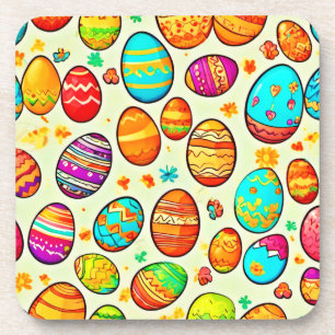 Cheerful Easter Egg Cartoons Coaster