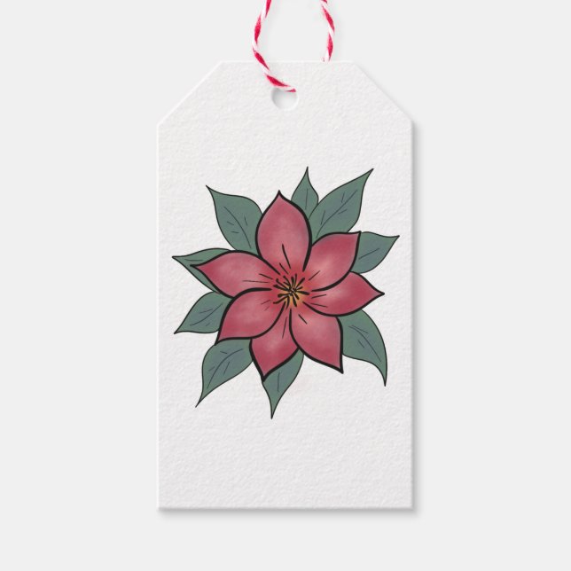 Cheerful Elegant Floral Gift Tag (Front)
