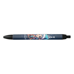 Cheerful elf black ink pen