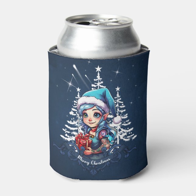 Cheerful elf   can cooler (Can Front)