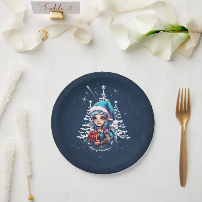 Cheerful elf   paper plate (Wedding)