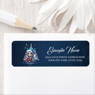 Cheerful elf   return address label