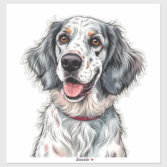 Cheerful English Setter Dog (Sheet)