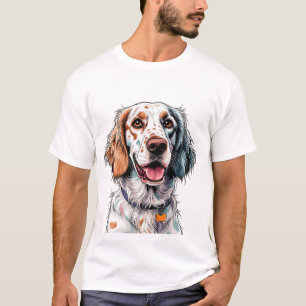 Cheerful English Setter Dog T-Shirt