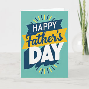Cheerful Fathers Day Ribbon Card