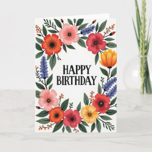 Cheerful Floral Frame Card