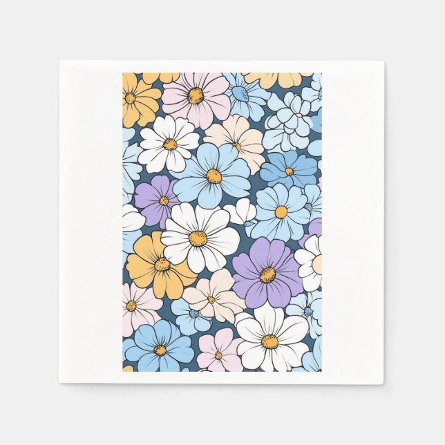 Cheerful Floral Pattern Napkin (Front)