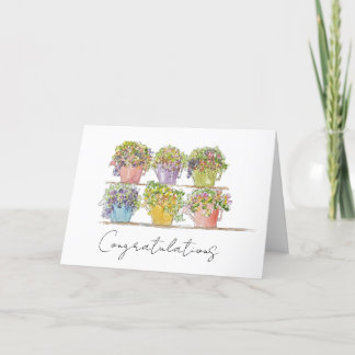 Cheerful Flower Market Hand Drawn Sketch Thank You Card