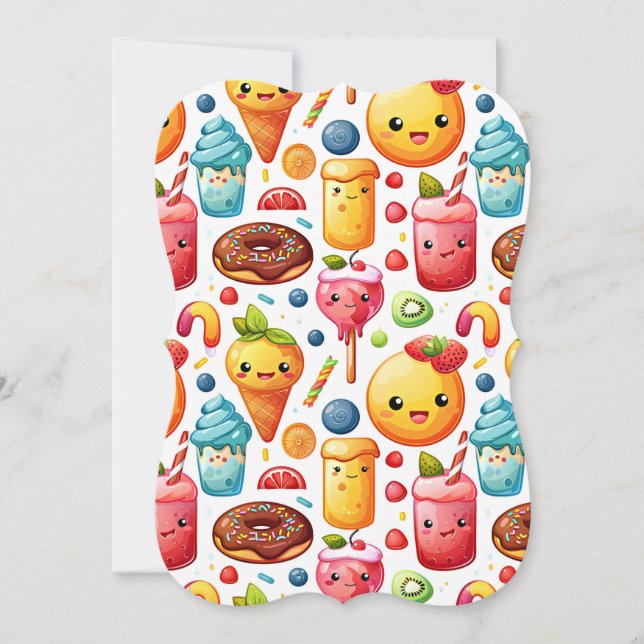  Cheerful funny cute sweets  Card (Front)