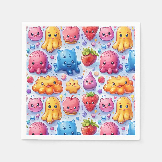  Cheerful funny cute sweets  Napkin (Front)