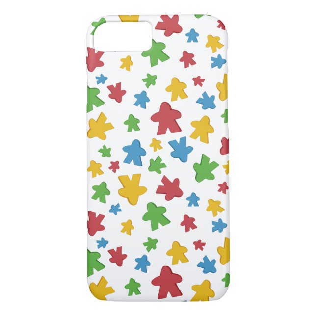 Cheerful Gamer Meeple Pattern Case-Mate iPhone Case (Back)