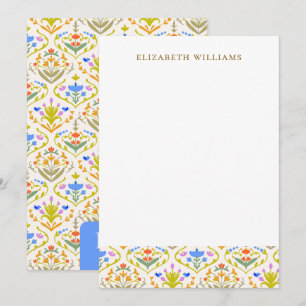 Cheerful Garden Botanical Personalised Note Cards 