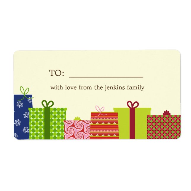 Cheerful Gifts Holiday Gift Labels (Front)