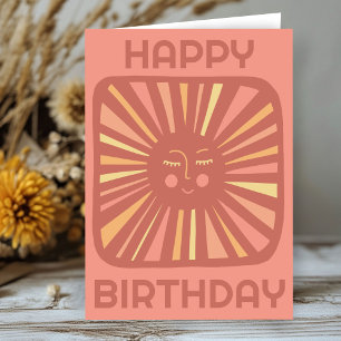 Cheerful Glow Sun HAPPY BIRTHDAY Customised BDAY Card
