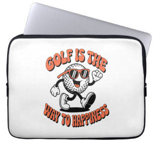 Cheerful Golf Ball Mascot Laptop Sleeve