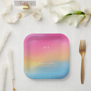 Cheerful Gradient Minimalist Paper Plate