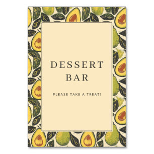 Cheerful Green Avocado Border Table Number