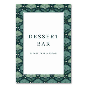 Cheerful Green Botanical Dessert Bar Sign Table Number