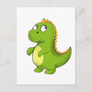 Cheerful Green Dino Postcard