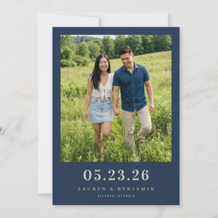 Cheerful Green Romantic Photo Save The Date