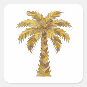 Cheerful Grey PALM TREE Gift Sticker