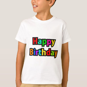 Cheerful Happy Birthday Text T-Shirt