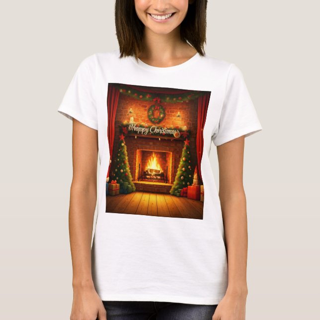 Cheerful "Happy Christmas" T-Shirt: Celebra T-Shirt (Front)