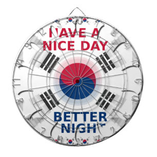 Cheerful "Have a Nice Day" Korean Flag Art design Dartboard