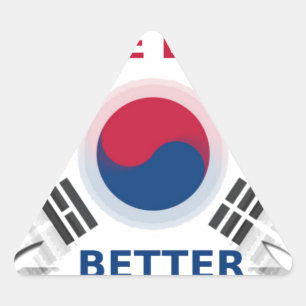 Cheerful "Have a Nice Day" Korean Flag Art design Triangle Sticker