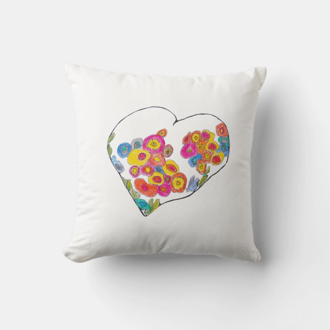 Cheerful Heart by Lydia's Art Sangria Cushion (Front)