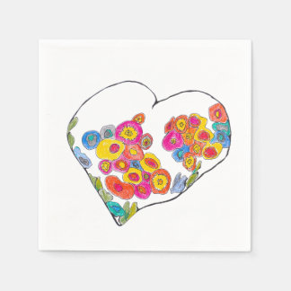 Cheerful Heart by Lydia's Art Sangria Napkin