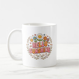 Cheerful Hello Sunshine Cartoon Coffee Mug