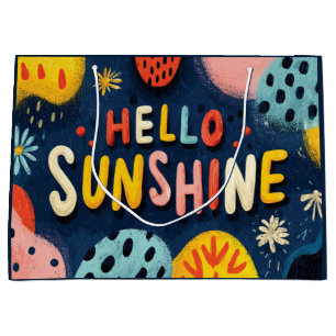 Cheerful "Hello Sunshine" Greeting Large Gift Bag