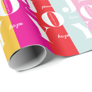 Cheerful Holiday Stripes Christmas Wrapping Paper