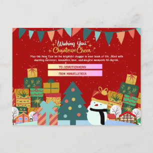 Cheerful Holidays: Personalised Christmas  Postcard