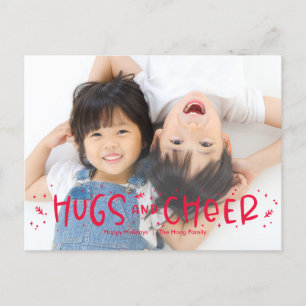 Cheerful Hug Editable Colour Photo Holiday Postcar Postcard