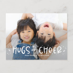Cheerful Hug Editable Colour Photo Holiday Postcar Postcard