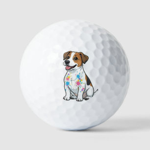Cheerful Jack Russell Splatter Fun Golf Balls