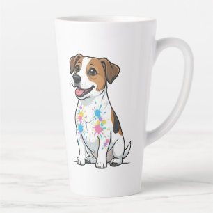 Cheerful Jack Russell Splatter Fun Latte Mug