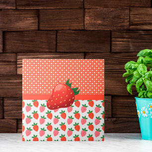 Cheerful Juicy Strawberry  Ceramic Tile