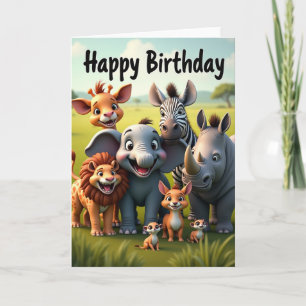 Cheerful Jungle Friends Card