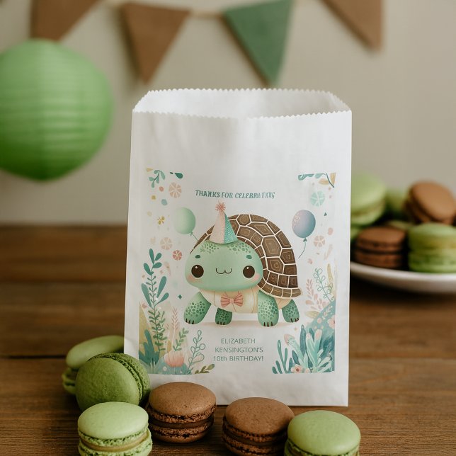 Cheerful Kids Cute Tortoise Birthday Party Favour Bag (Cheerful Kids Cute Tortoise Birthday Party Favor Bag
)