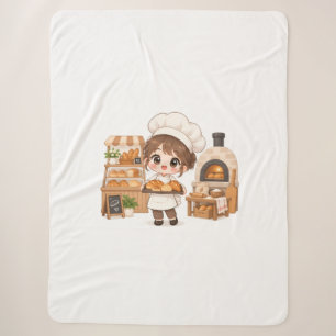 Cheerful Little Baker Sherpa Blanket