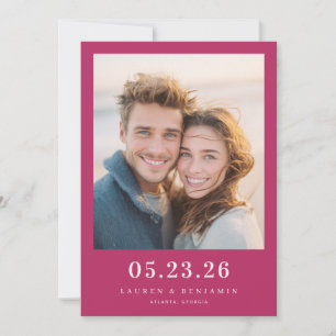 Cheerful Magenta Romantic Photo Save The Date