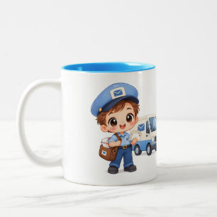Cheerful Mail Carrier Two-Tone Coffee Mug